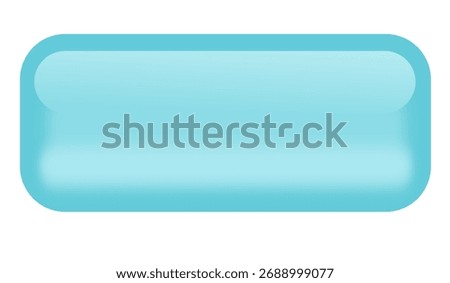 Light Blue Glassy Rounded Rectangle Button Web Graphic Interface
