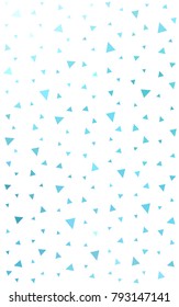 Light Blue, Green of small triangles on white background. Illustration of abstract texture of triangles. Pattern design for banner, poster, cover.