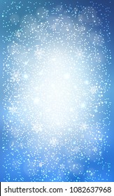 Light BLUE vertical layout with bright snowflakes. Decorative shining illustration with snow on abstract template. The template can be used as a new year background. - Shutterstock ID 1082637968