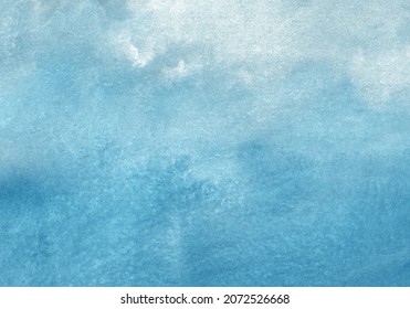 Light Blue Watercolor Background On Paper