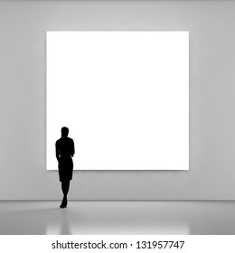 Light box on gray wall