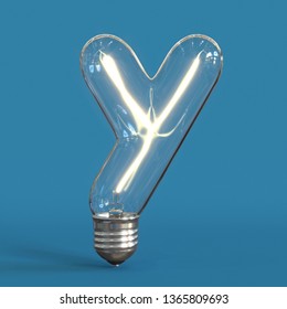 Light Bulb 3d Font 3d Rendering Letter Y