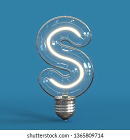 Light Bulb 3d Font 3d Rendering Letter S