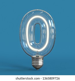 Light Bulb 3d Font 3d Rendering Letter O