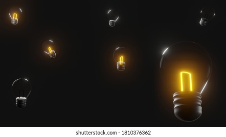 Light bulb background 3D render
