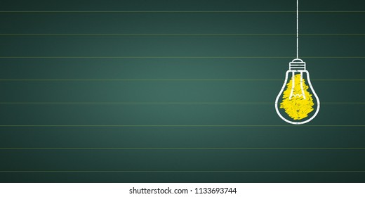 light bulb at a chalkboard