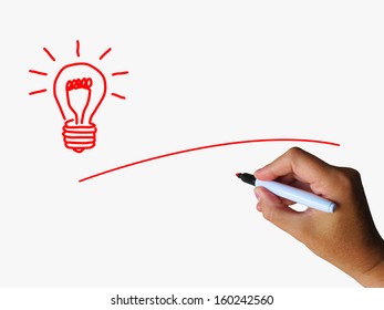 Light Bulb And Copyspace Showing Ideas Invention And Blank Vision