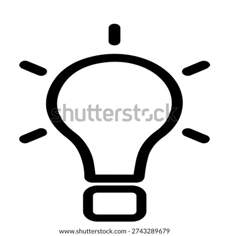 Light Bulb flat icon. Vector symbol. Pictogram is isolated on a white background.