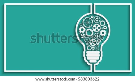 light bulb with gears and cogs working together background for your design