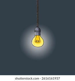 Light bulb glowing in the dark