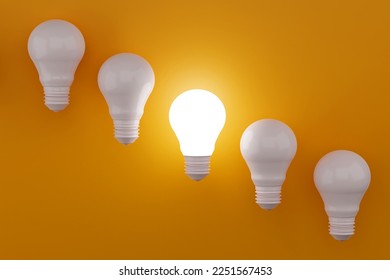 light bulb idea concept 3D rendering
