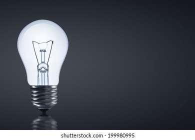 light bulb on black background