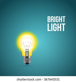 Light bulb on blue background. illustration