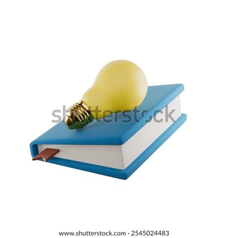 light bulb on notebook notepad, white background