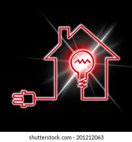 Light Bulb Showing Power Source And Electrical