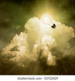 Light bulb in sky
