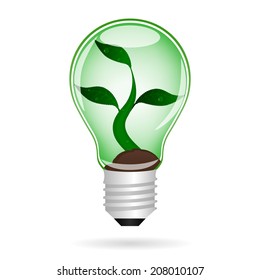 Light Bulb with sprout inside. Raster version 