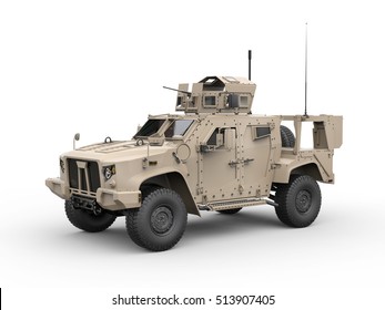 Light Combat All Terrain Military Vehicle - Side View - 3D Render