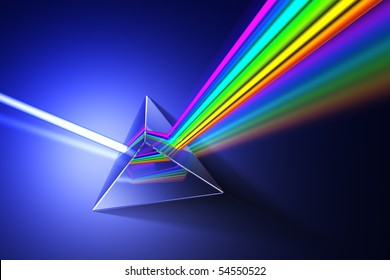 Light Dispersion Illustration. Hi-res 3d Rendering.