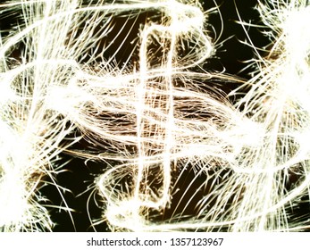 Light effects. Fire show. Festive decoration. Abstract blurred background. Colorful pattern.