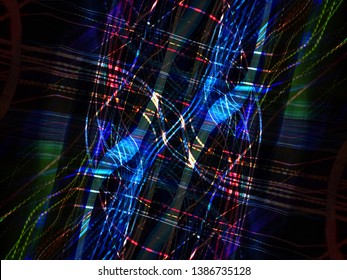 Light effects. Neon glow. Festive decoration. Abstract blurred background. Colorful pattern. - Shutterstock ID 1386735128