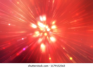 Light explosion star with glowing particles and lines. Beautiful abstract rays background.