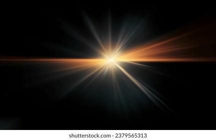 Light flare Glowing light explodes Light effect ray shining sun