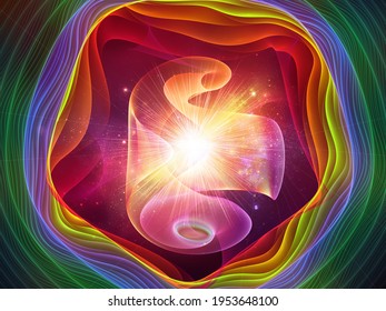 Light Folding series. 3D rendering of fractal membranes and abstract elements composition on subject of computer science, technology and education.