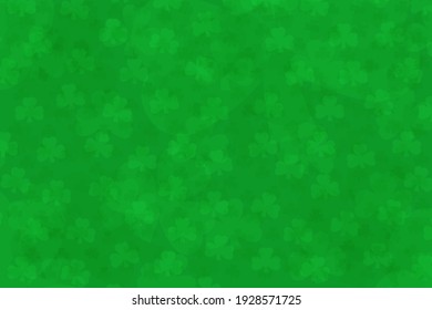 Light Green Clover Shamrock Background With St Patricks Day Text Overlay Illustration