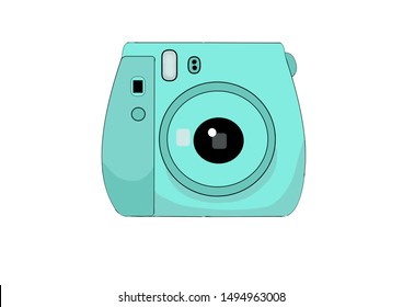 Light Green Instax Camera Illustration