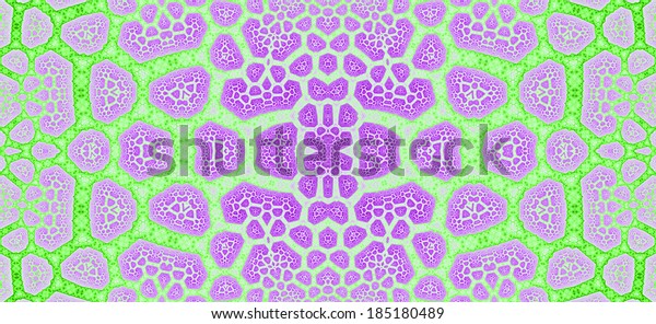 Light green and pink\
abstract high resolution fractal background with a detailed leafy\
organic looking pattern divided into a grid and a flower-like\
pattern in the\
middle