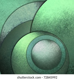 light green spring background in unique contemporary abstract layers of circles with grunge texture, soft lighting, and copy space