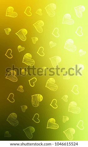 Light Green, Yellow vertical pattern with colorful hearts. Illustration with hearts in love concept for valentine's day. Pattern can be used for valentine's ad, booklets.