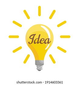 Light lamp creative idea with bulb for website and promotion banners. Effective thinking concept. Bulb icon with innovation idea. business illustration concept