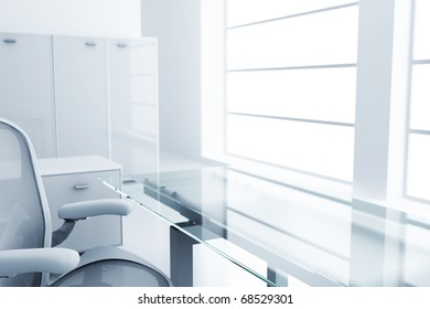 Light Modern Cubicle With A Table And An Armchair In A Time Off