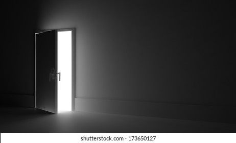 Dark Room White Door Stock Photo (Edit Now) 1476949358