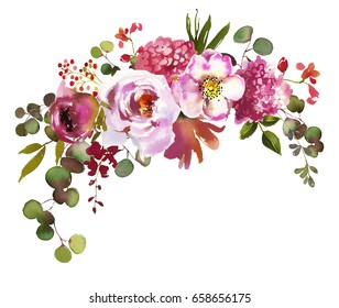 Watercolor Floral Spray Images, Stock Photos & Vectors | Shutterstock