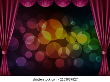 Light Purple Stage Curtain Background