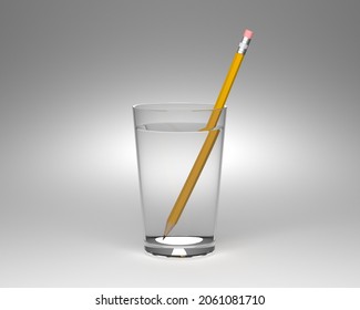 Light Refraction Experiment Glass Water 3d Stock Illustration ...