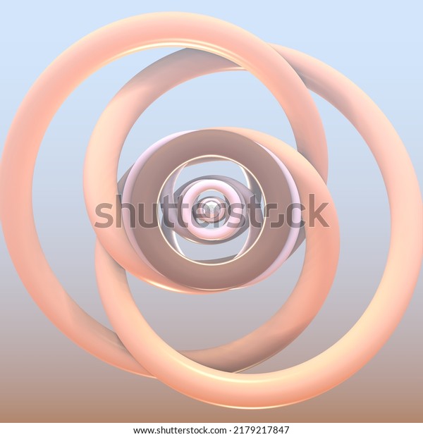 Light rings with plastic texture. 3d drawing, 3d\
illustration. Fractal\
pattern