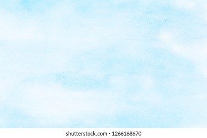 Light sky blue shades watercolor background  Aquarelle paint paper textured canvas for design  card template  Turquoise gradient color handmade illustration