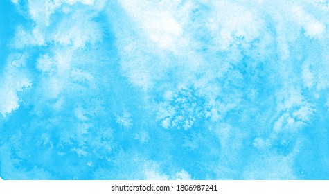 light sky blue watercolor in a cool shade with streaks and drops background for your invitation card design
