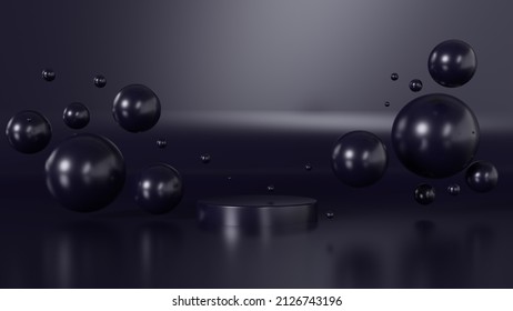 Light Spheres Similar To Pearls On A Dark Background 3d Render