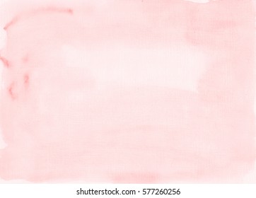 Light uniform watercolor background on paper with linen texture. To design a template for greetings, card, poster. Pink.