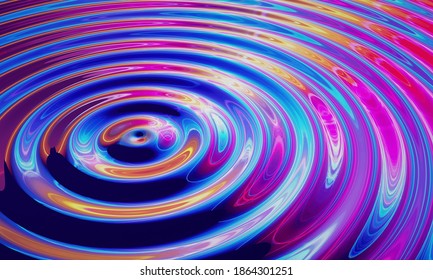 Light wave dispersing in space. Quantum physical illustration. 3d Render.