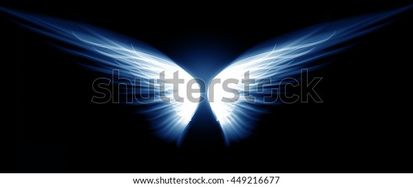 Light Wings On Dark Background Stock Illustration 449216677