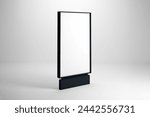 Lightbox advertising display. Blank pylon mockup. Perspective view, 3D rendering.