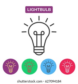 Lightbulb. Isolated  Line Icon Pictogram. Buld Imaige. Simple Thin Line Icon For Websites, Web Design, Mobile App, Infographics.