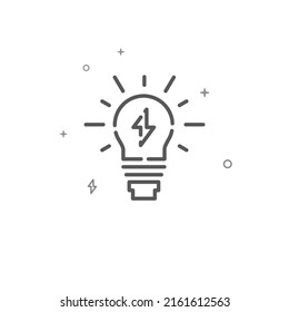 Lightbulb simple line icon. Lamp symbol, pictogram, sign isolated on white background.  - Powered by Shutterstock