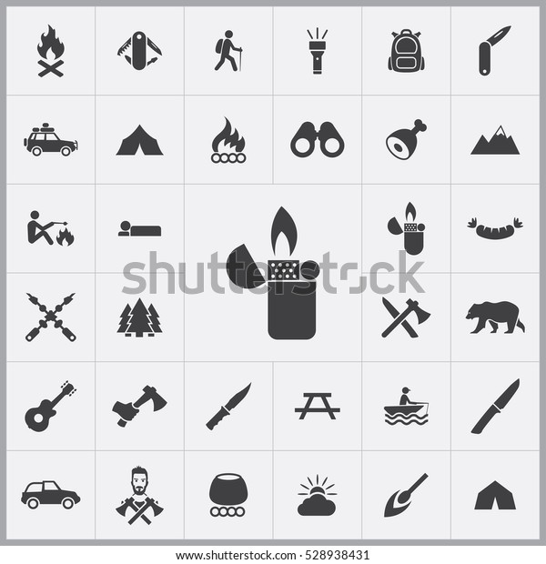 lighter icon. camping icons universal set for web\
and mobile